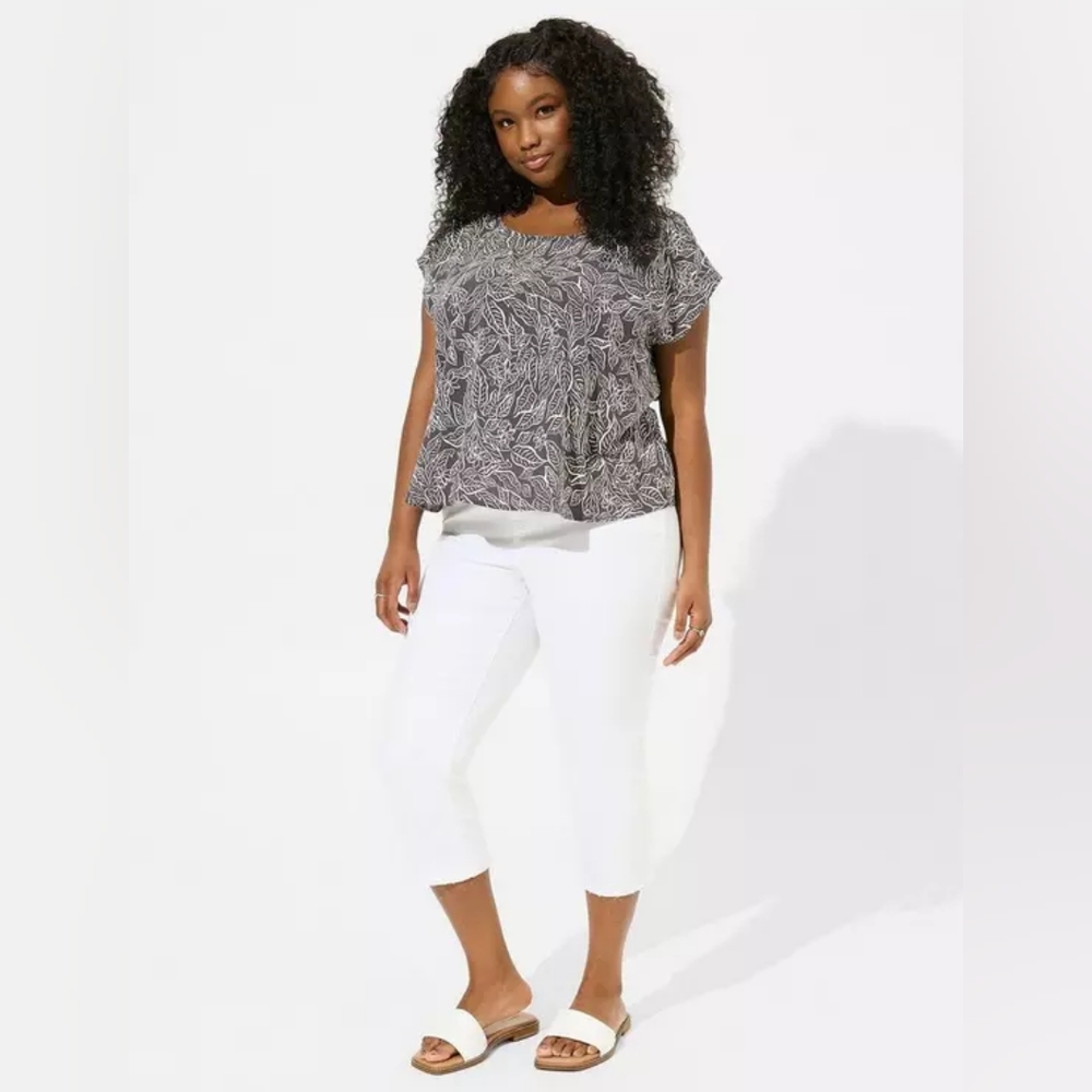 Torrid Charcoal Gray Island Silk Dolman Cross Back Top Plus Size 2x - Picture 3 of 12
